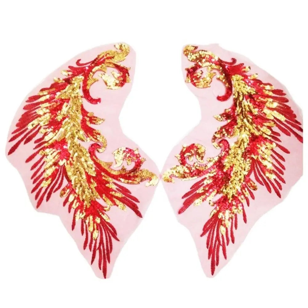 Sequin Phoenix Feather Embroidery Patch – DIY Sew-On Appliqué