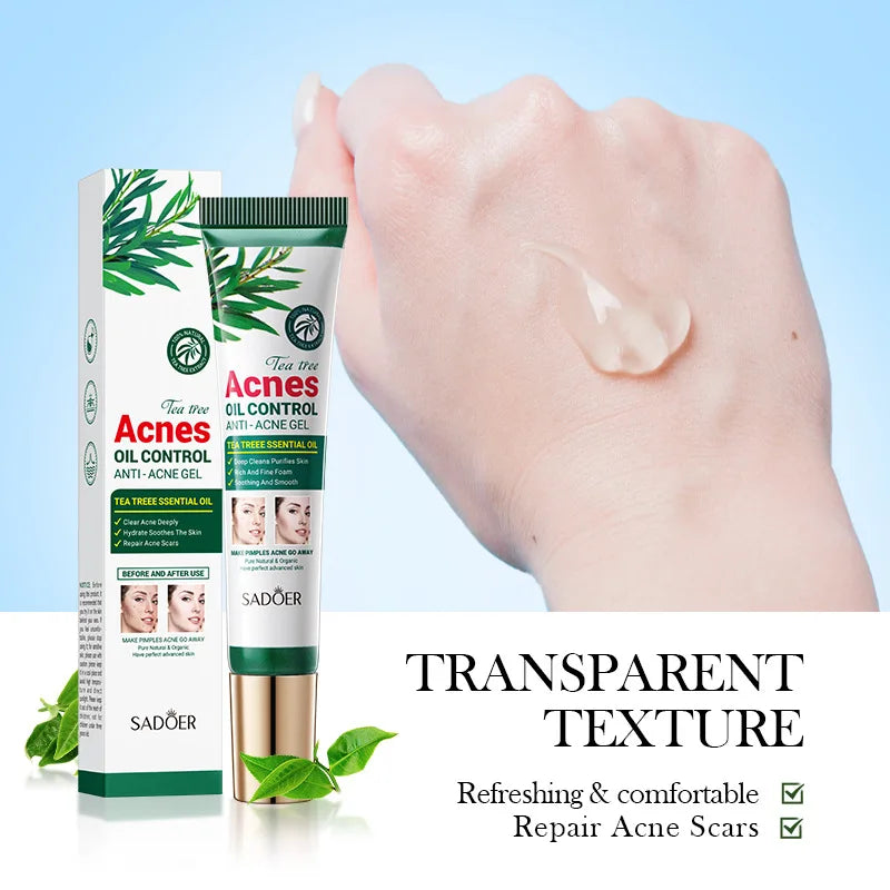 SADOER Tea Tree Face Gel Cream – Oil Control & Moisturizing