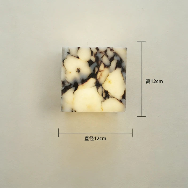 White Marble LED Wall Sconce | Wabi Sabi Stone Wall Lamp