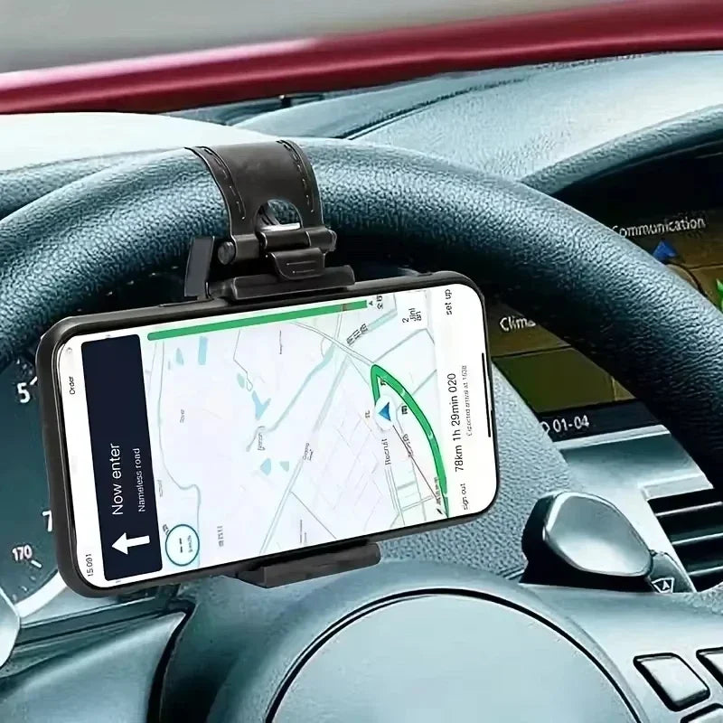 Universal Steering Wheel Phone Holder – Car Mount Bracket