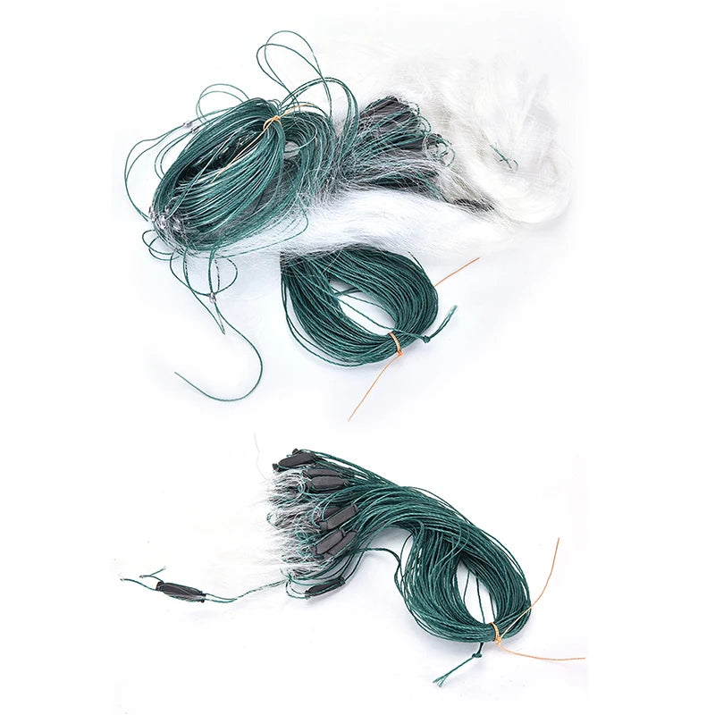 25m 3-Layer Monofilament Trammel Gill Fishing Net with Float