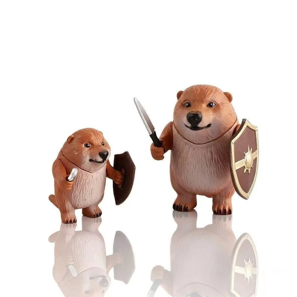 Cheems Frog Meme PVC Figurine – Sword & Shield Cartoon