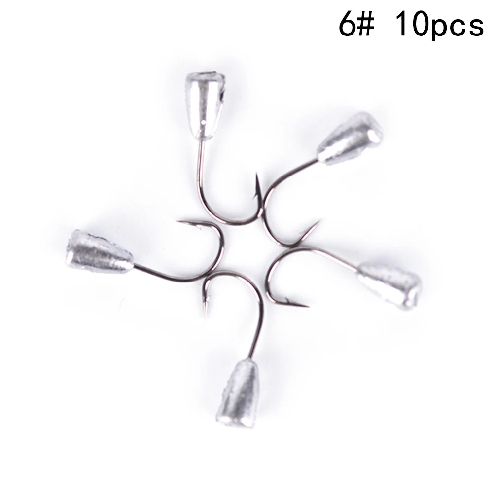 10-Pack Barbed Jig Head Stand Hooks – Sizes 2# to 9#