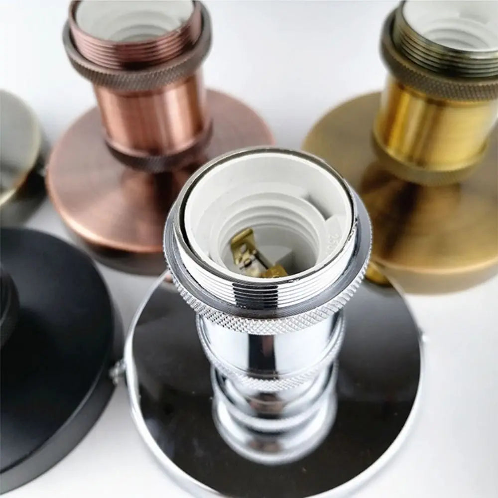 Vintage E27 Lamp Holder Socket – Electroplated Aluminum Bulb Base