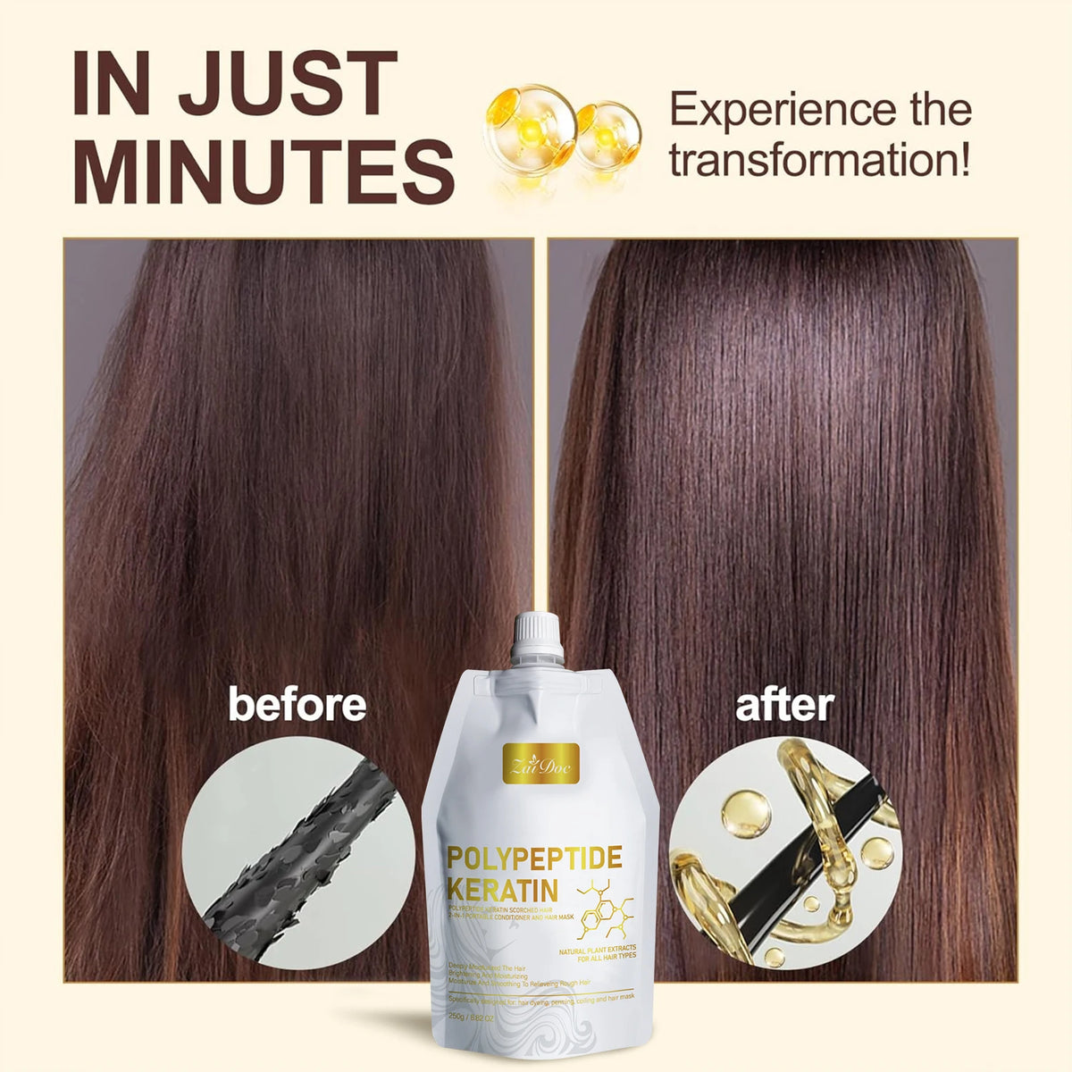 Polypeptide Keratin Hair Mask 250g – Deep Conditioning Treatment