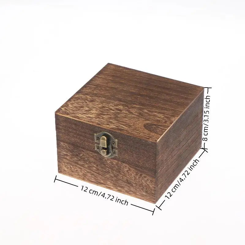 Vintage Wooden Hinged Box – Jewelry & Craft Storage with Lid