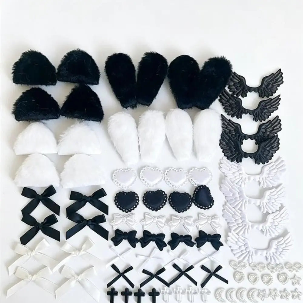 80-Piece Ribbon Bow DIY Craft Kit – Fabric Lace & Ear Accents