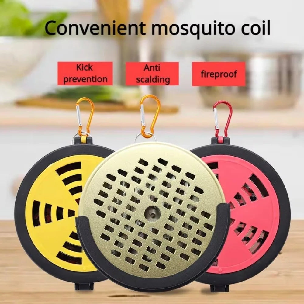 Windproof Mosquito Coil Holder – Hangable Metal Repellent Tray