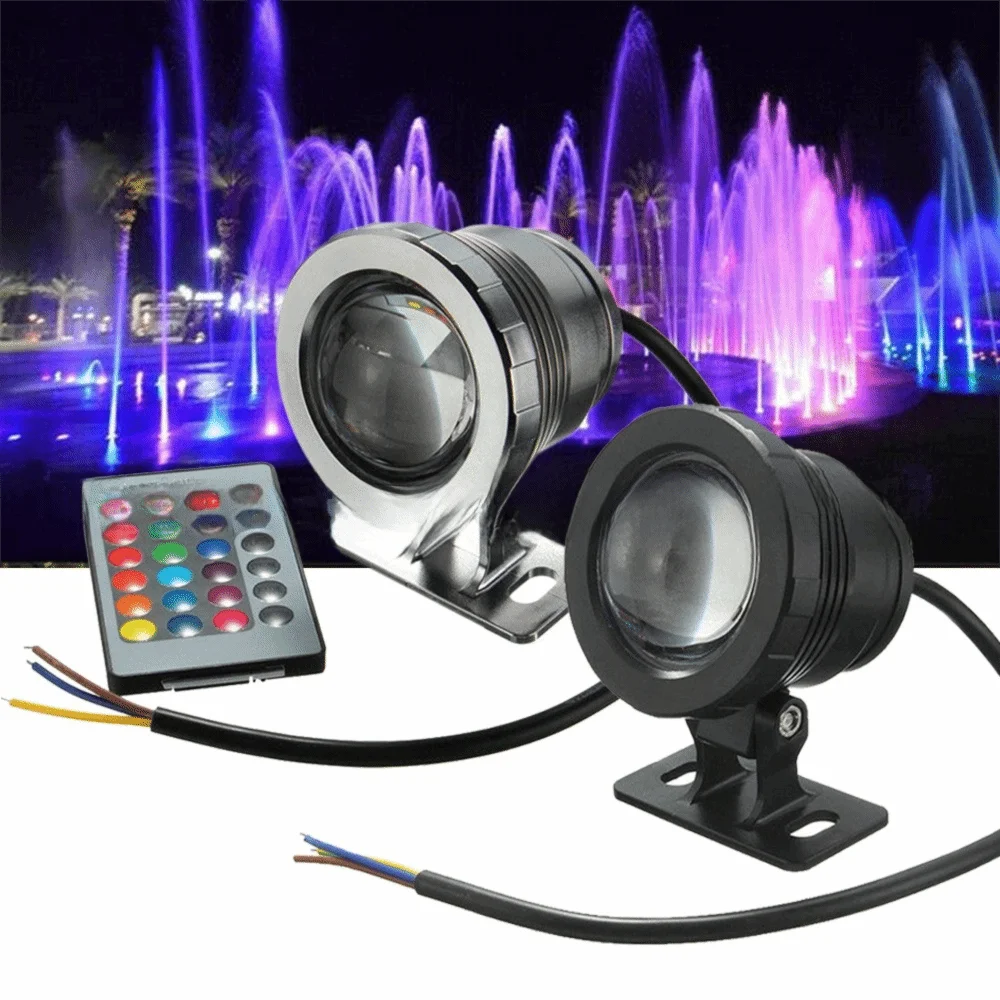 RGB Underwater Pool Spotlight 10W DC12V – Remote Color Changing