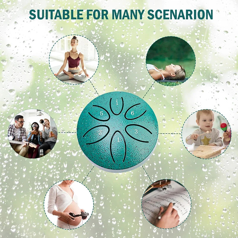 Outdoor Rain Drum – 6-Note Steel Tongue Garden Meditation Drum