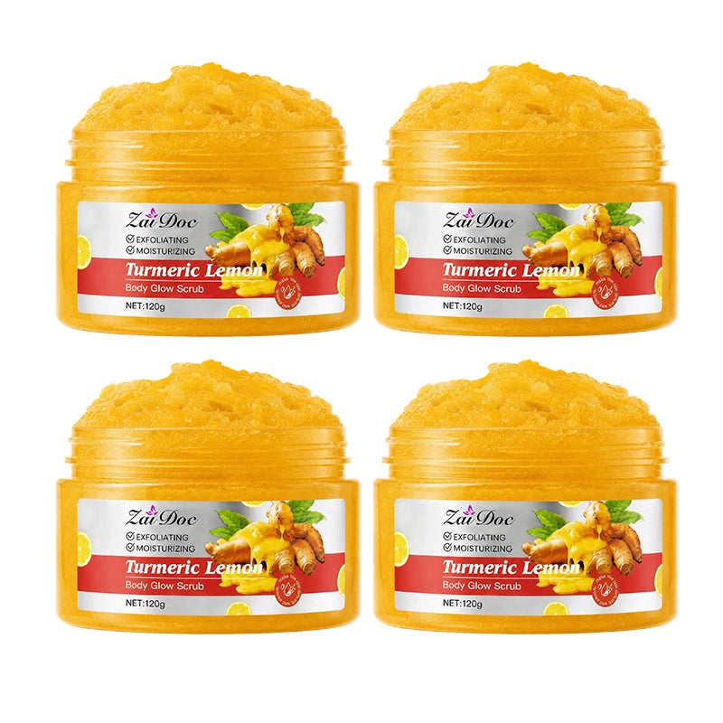 Turmeric Lemon Body Scrub – Natural Sea Salt Exfoliator 4/9 Pk