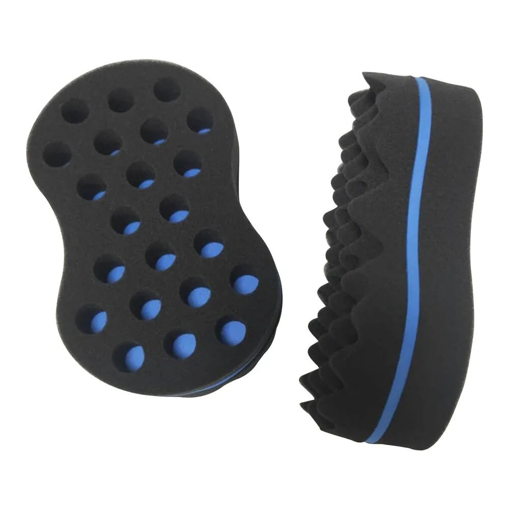 Double-Sided Afro Curl Sponge Hair Brush – Multi-Hole Twist