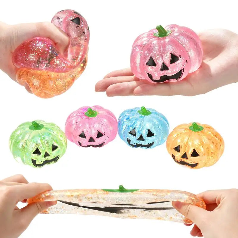Halloween Glitter Pumpkin Squeeze Fidget Toy – Slow Rebound