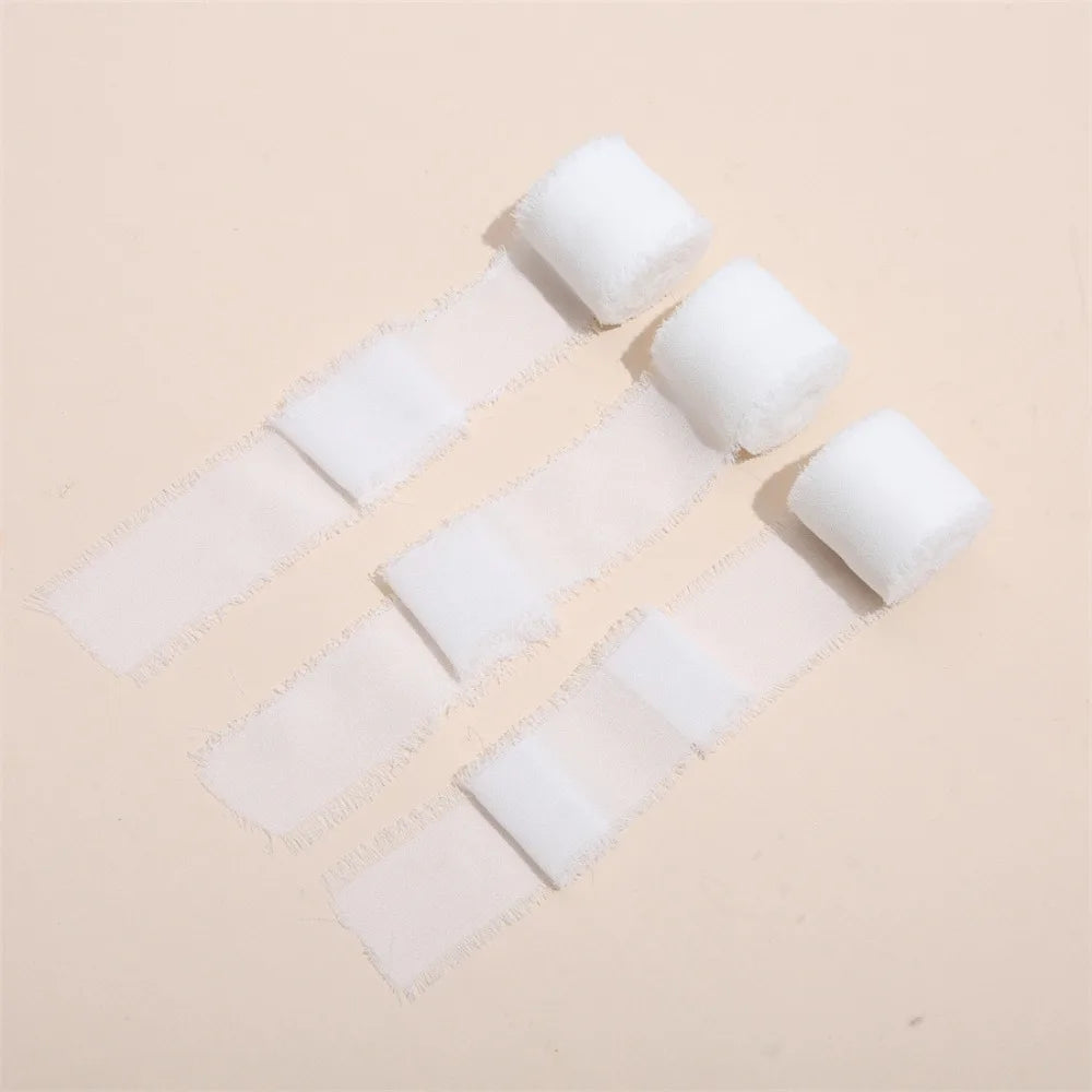 3-Roll Fringe Chiffon Ribbon – 5m DIY Wedding & Craft Décor
