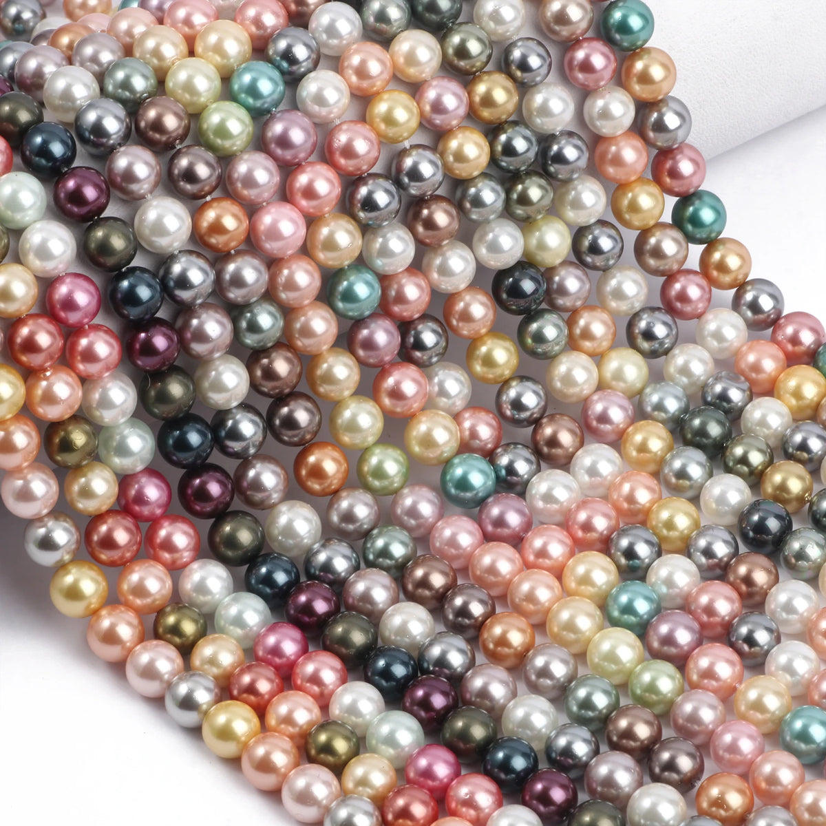 Multicolor Round Shell Pearl Beads for DIY Jewelry Making 6–12mm