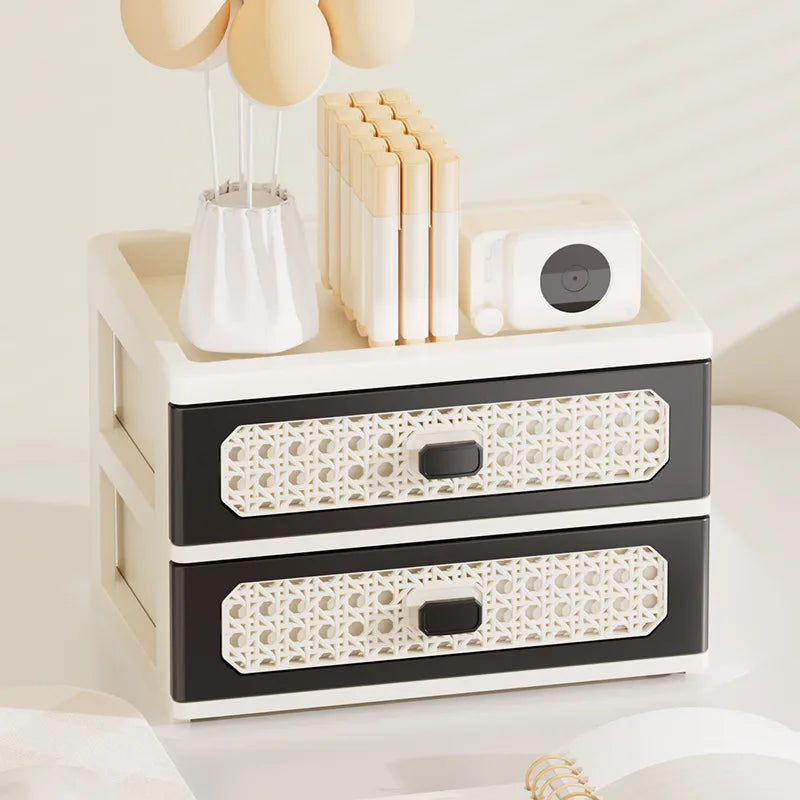 Vintage Multi-Layer Desktop Organizer Drawer Storage Box