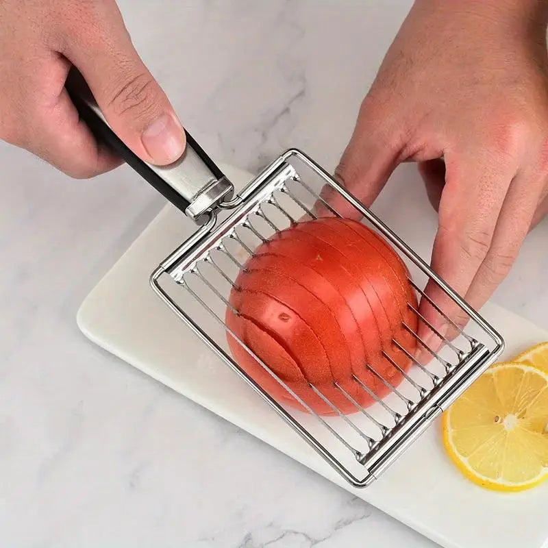Stainless Steel Tomato Slicer – Manual Fruit & Veggie Cutter