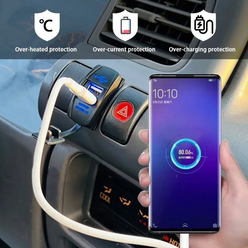 3.1A Dual Port USB Car Charger – Fast Charge Adapter