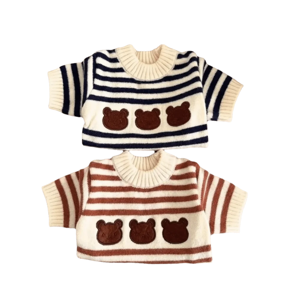 Striped Knitted Dog Sweater Pullover – Warm Cotton Pet Coat