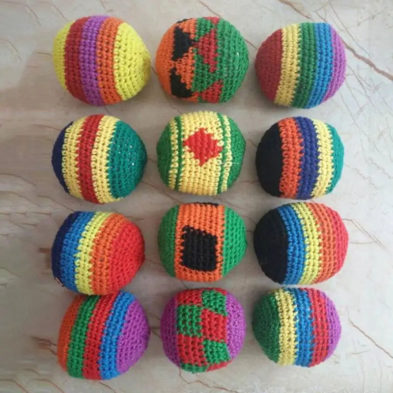 Handmade Plush Footbag Juggling Ball – Soft Hacky Sack Toy