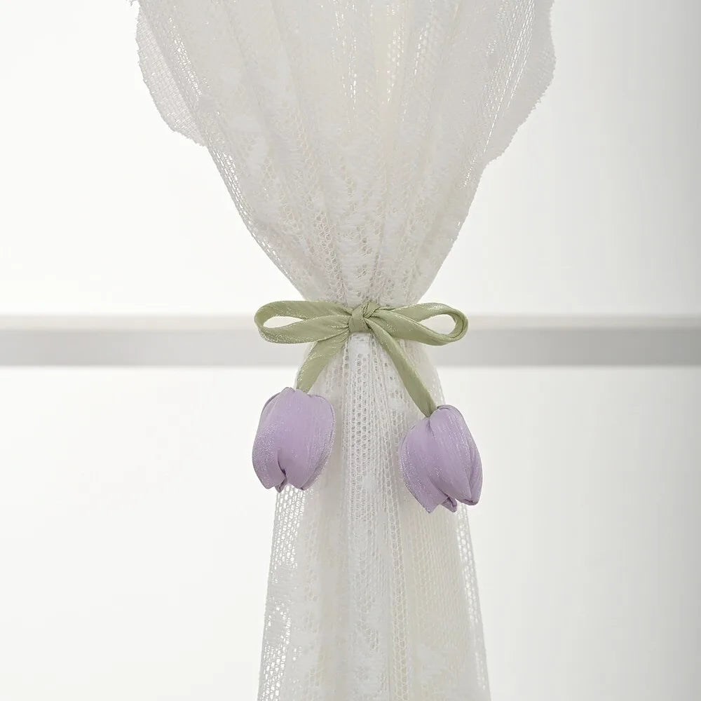 Tulip Curtain Tiebacks – Adjustable Cotton Tie Rope, 2-Pack