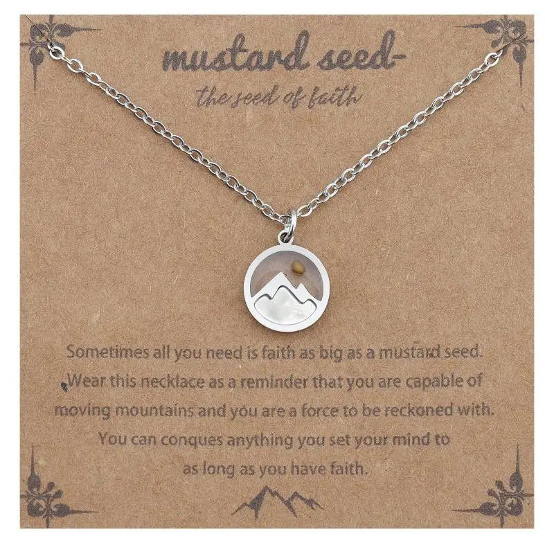 Mustard Seed Faith Pendant Necklace | Gold & Silver Stainless Steel