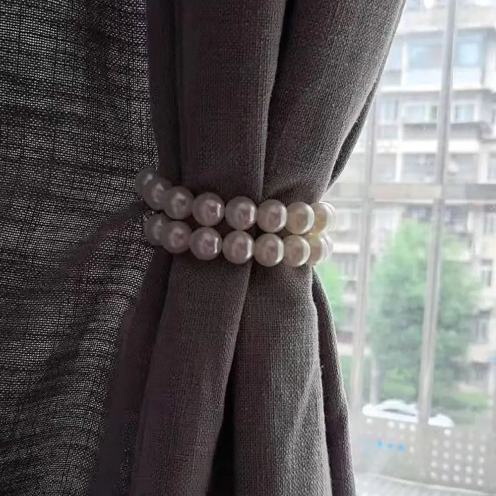 Magnetic Pearl Curtain Tiebacks – No-Drill Holdback Hooks