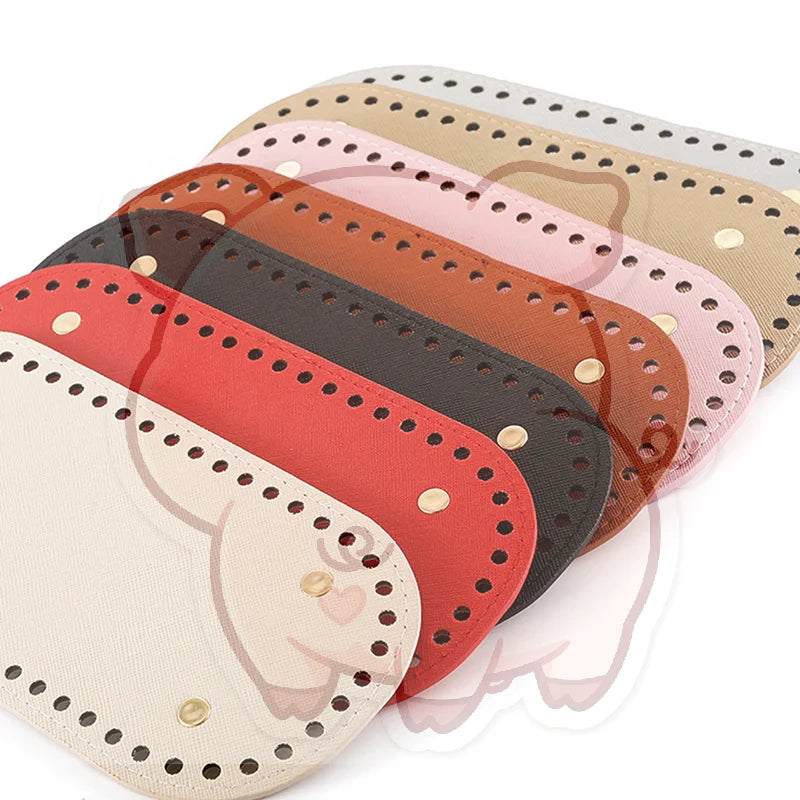PU Leather Bag Base 22×10cm – DIY Crochet Knitted Bag Bottom
