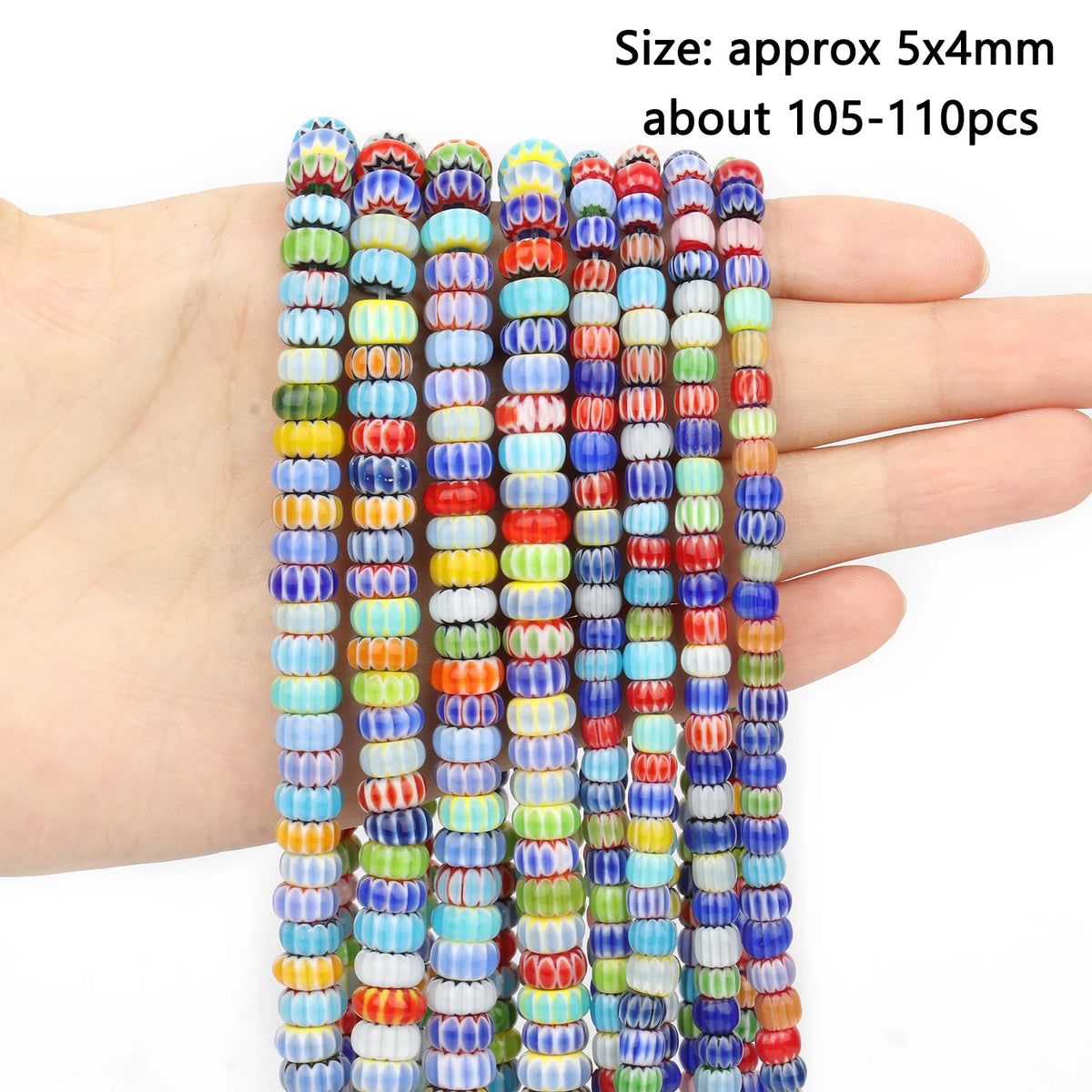 Nepal Lampwork Glass Beads 6mm – Pumpkin Shape DIY Jewelry