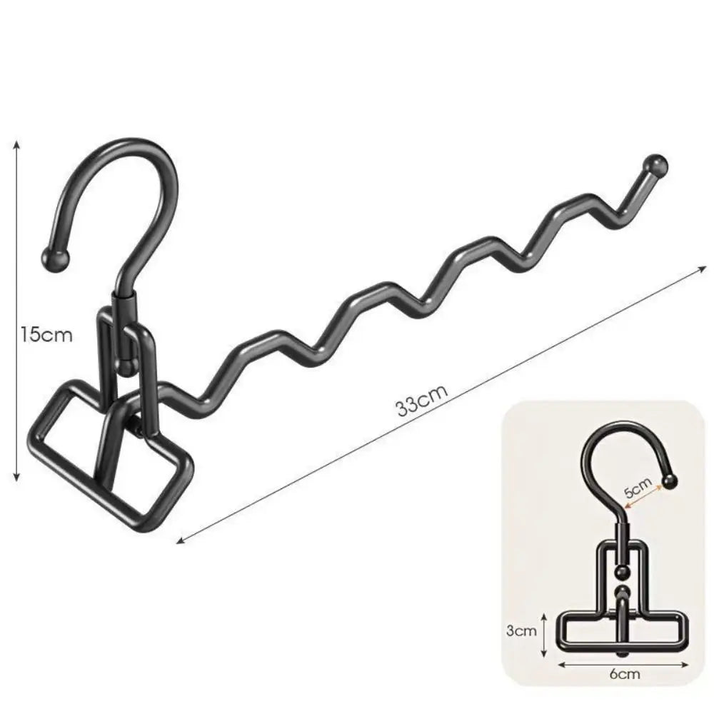 Stainless Steel Folding Clothes Hanger – Multi-Hook Indoor Rack