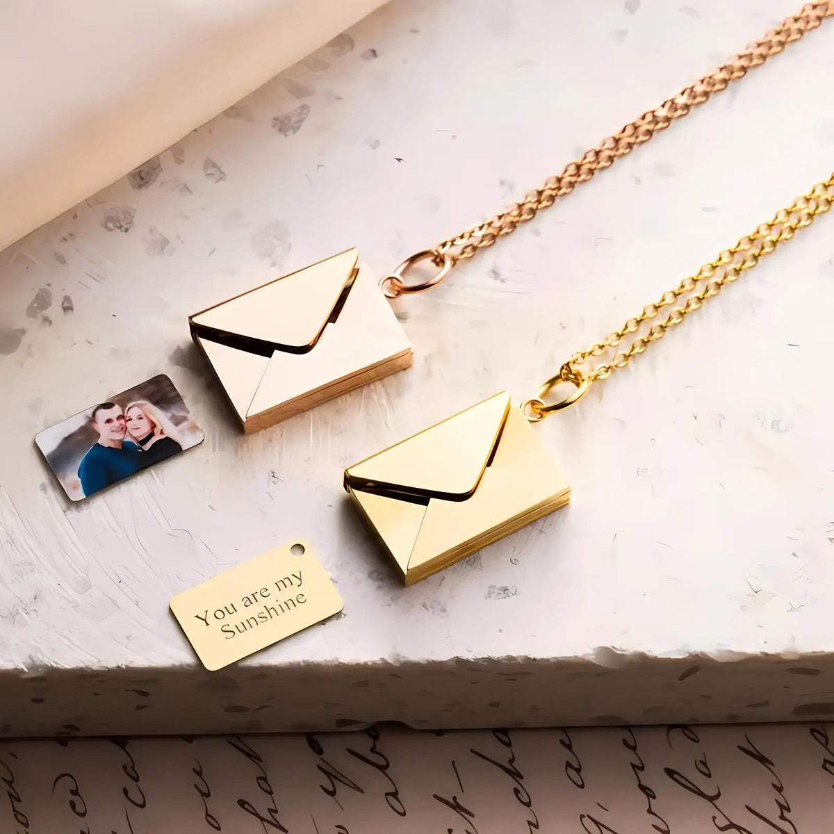 Custom Photo Envelope Pendant Necklace | Stainless Steel