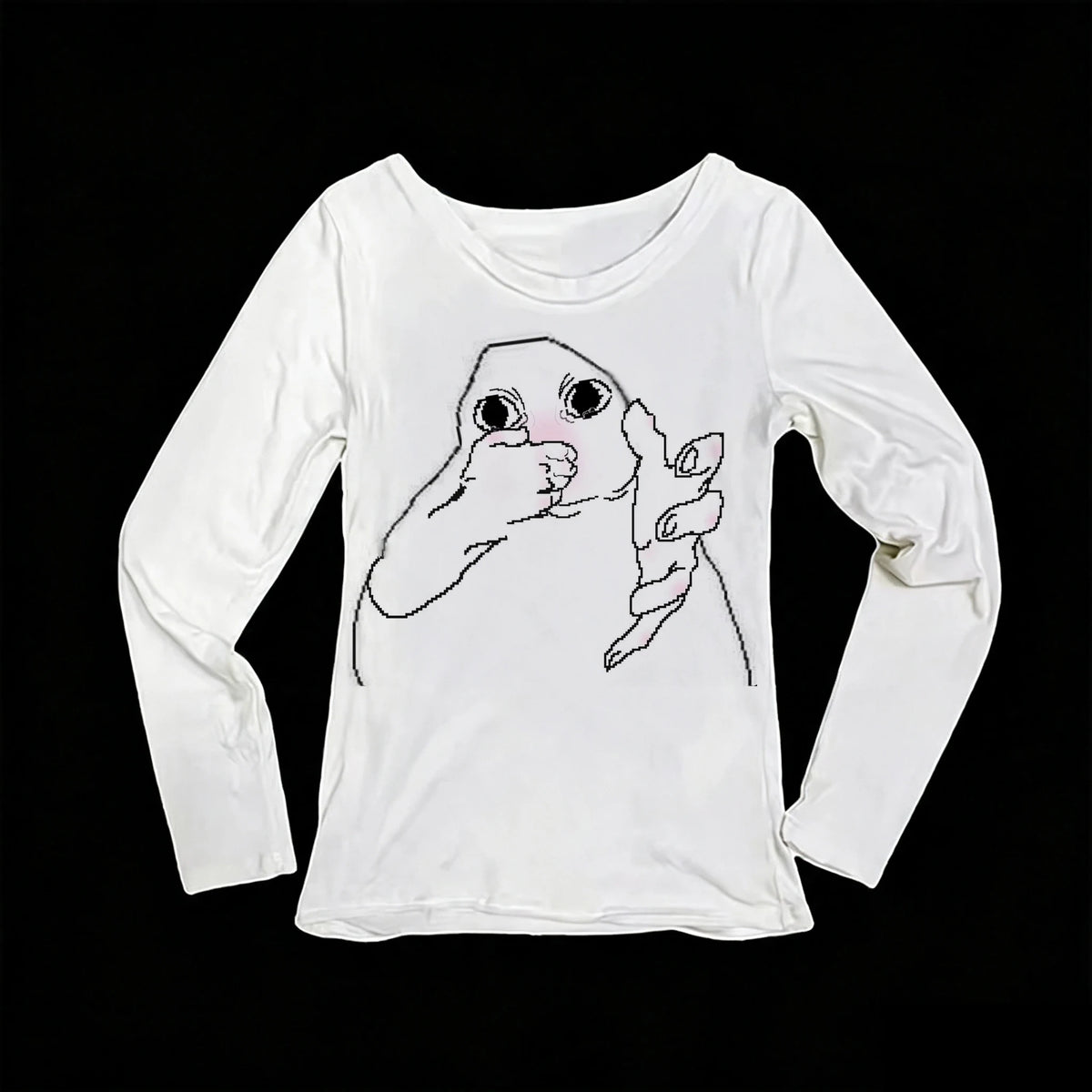Women's Y2K Meme Print Long Sleeve Slim Fit T-Shirt