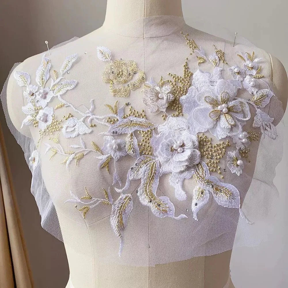 Sequin Embroidery Applique Patch – DIY Lace for Wedding Crafts