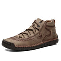 LEDP Men's Ankle Boots – British Lace-Up PU Leather | Plus Size