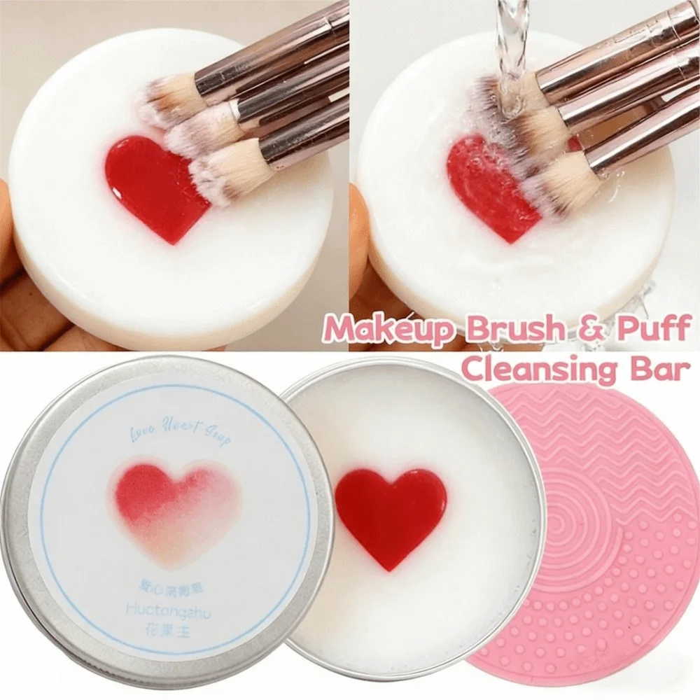 Makeup Brush Cleaner Soap & Silicone Mat – Deep Clean Set