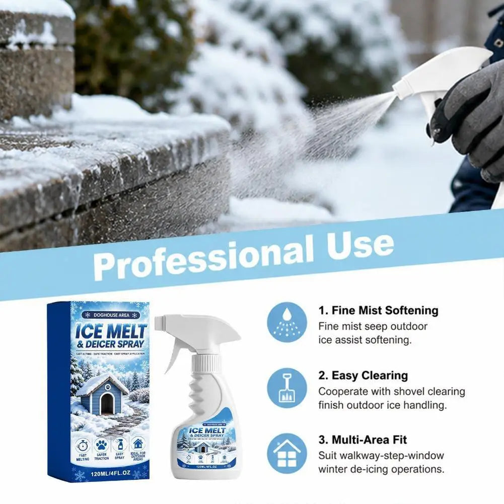 Pet-Safe De-Icer Spray – Fast Ice Melt & Defroster 120ml