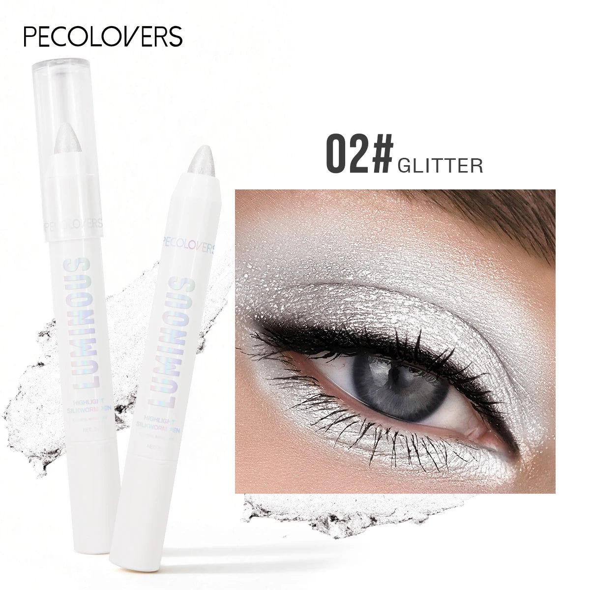 Pearl White Glitter Eyeshadow Pen – Brightening Shimmer Liner