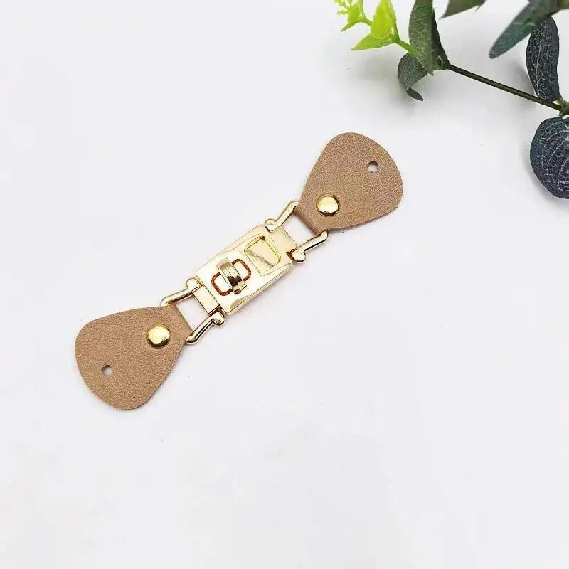 PU Leather Turn Lock Clasp – Golden DIY Bag Hardware