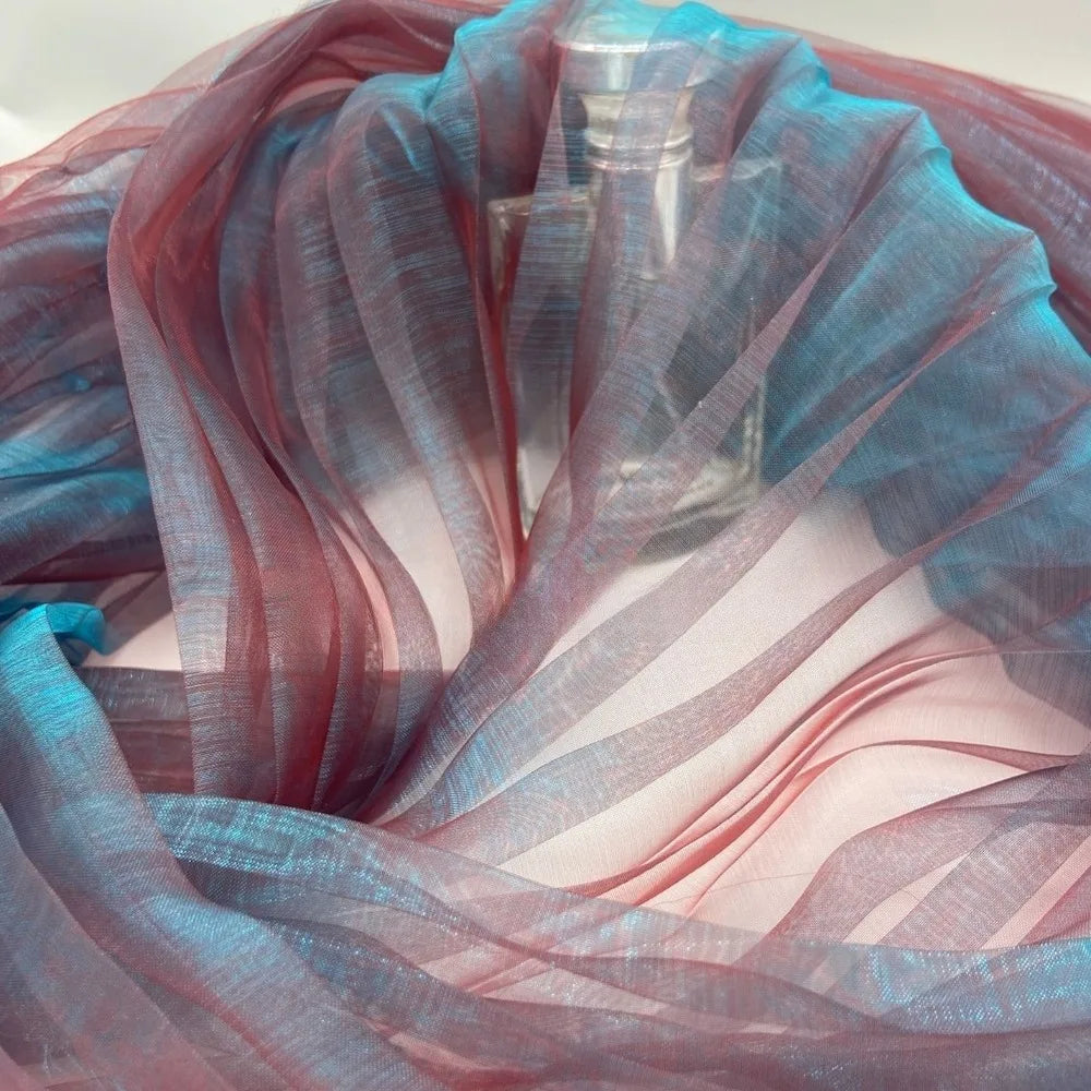 Organza Pleated Fabric Two-Color Gradient 150cm × 1 Yard