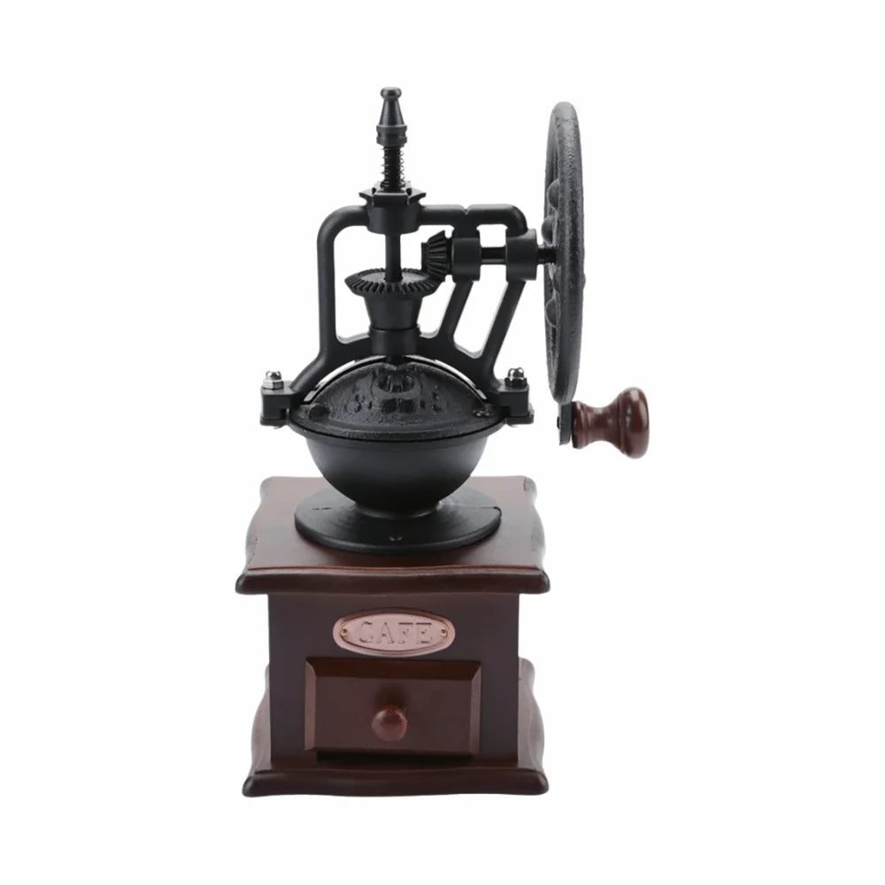 Wooden Manual Coffee Grinder – Ceramic Burr Hand Crank Mill