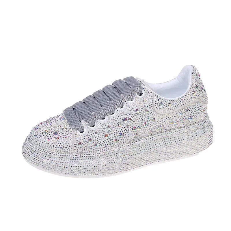 LEDP Women's Rhinestone Platform Sneakers | Luxury Casual Shoes