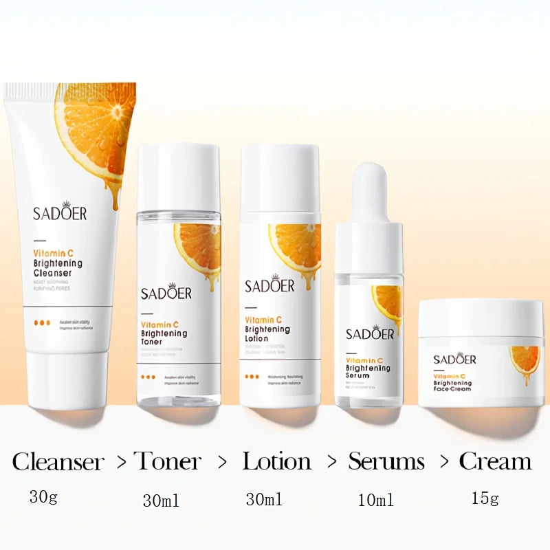 SAMMY 5-Pc Vitamin C Travel Skincare Set – Brighten & Hydrate