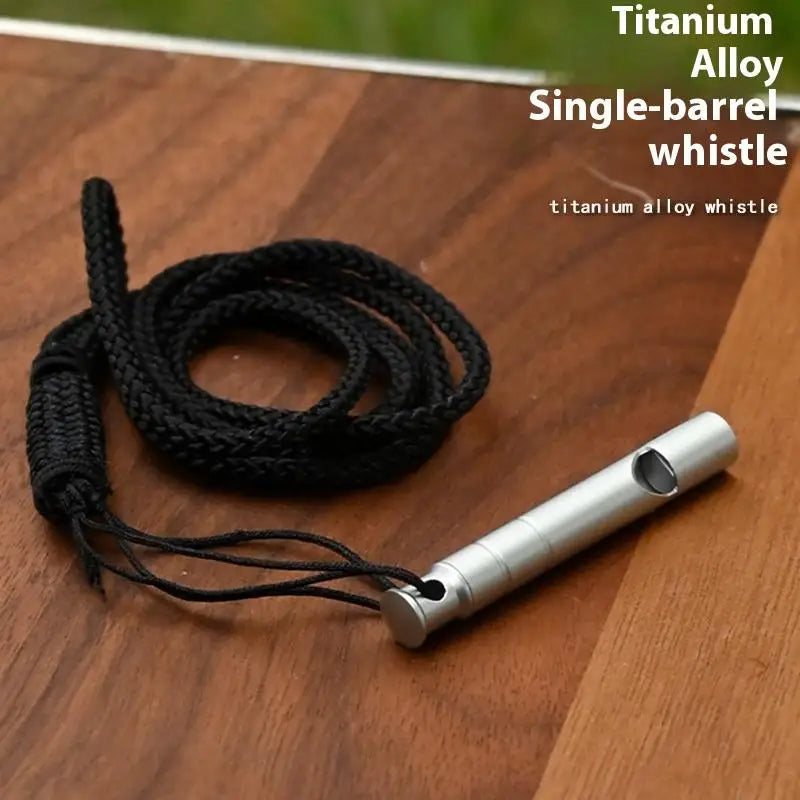 Titanium Alloy Emergency Survival Whistle with Cord | 120dB