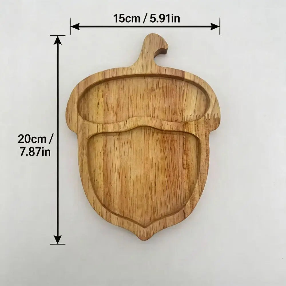 Squirrel Wooden Snack Tray – 2-Compartment Serving Platter