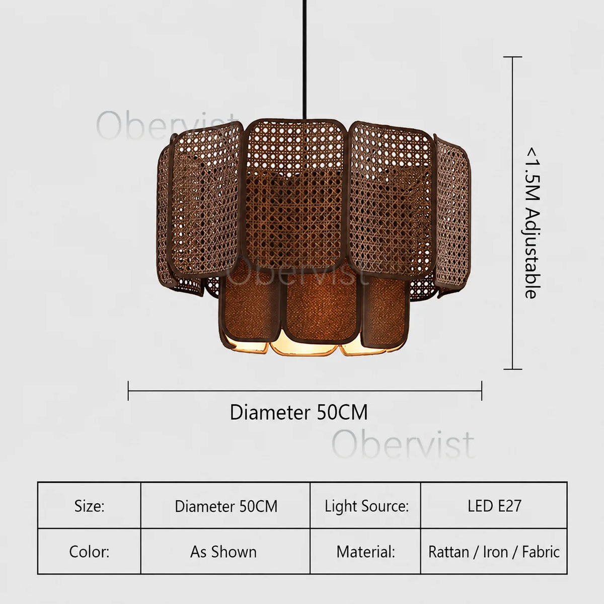 Wabi Sabi Rattan Pendant Light – Boho Hanging Ceiling Lamp