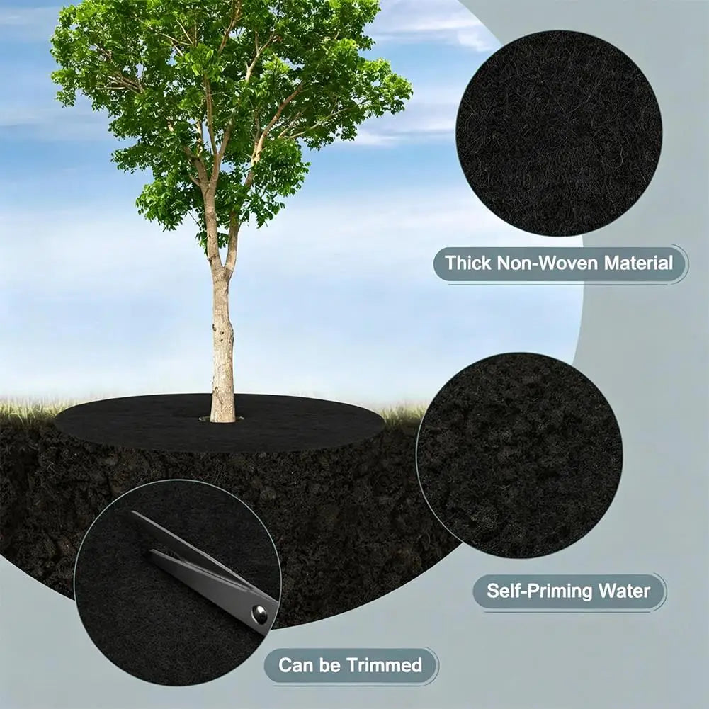 Non-Woven Tree Mulch Ring Weed Control Mat 72–92cm | 1–5 Pack