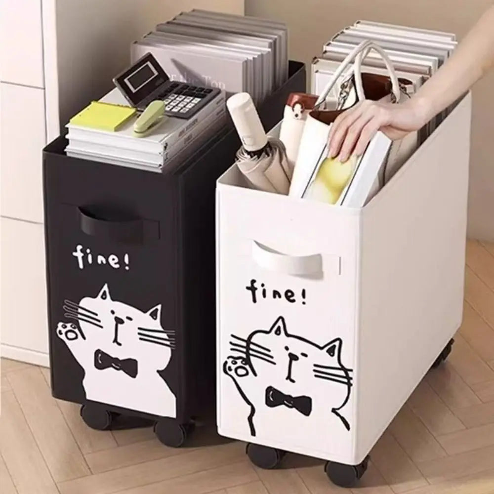 Under-Desk Rolling Storage Cart – Multi-Tier Mobile Organizer