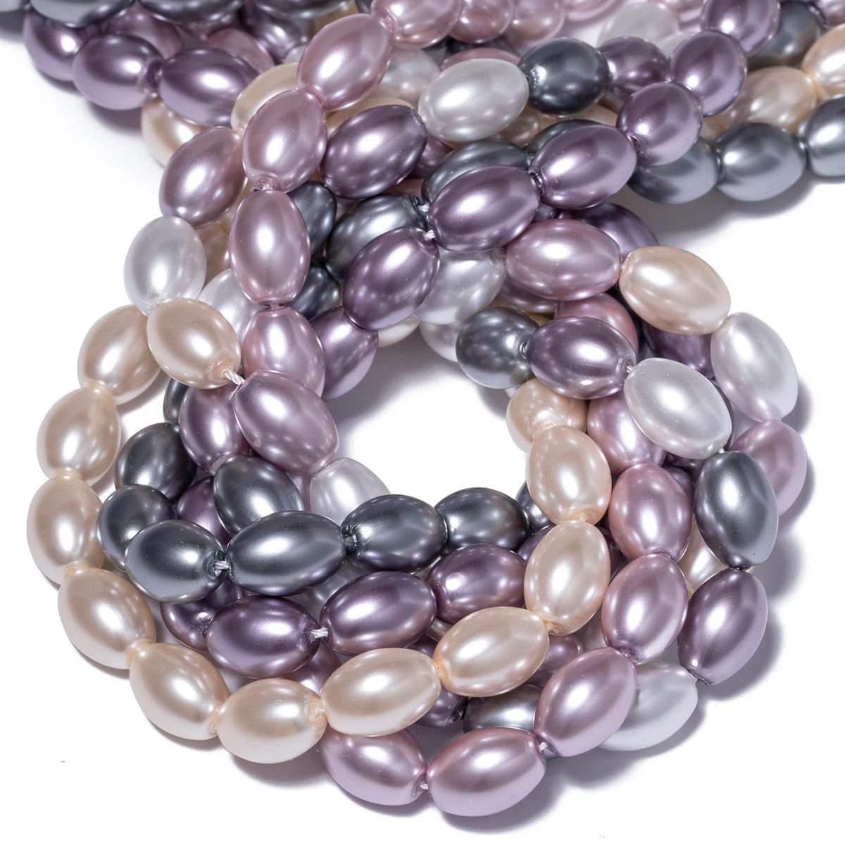 Rice Shape Glass Imitation Pearl Beads – 4 Sizes Multicolor DIY