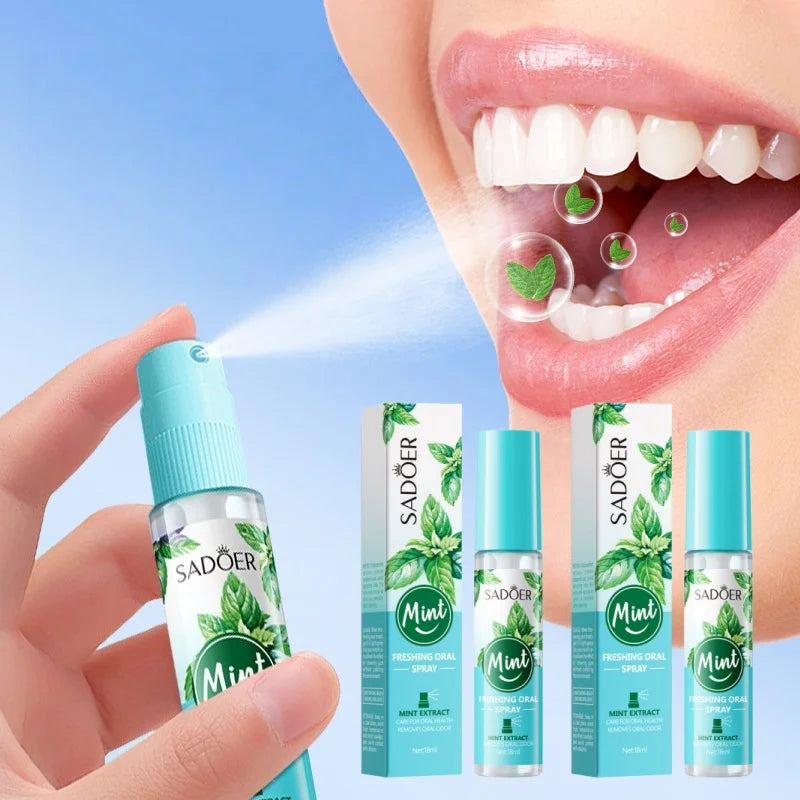 SADOER Mint Breath Freshener Spray – Alcohol-Free 5-Pack
