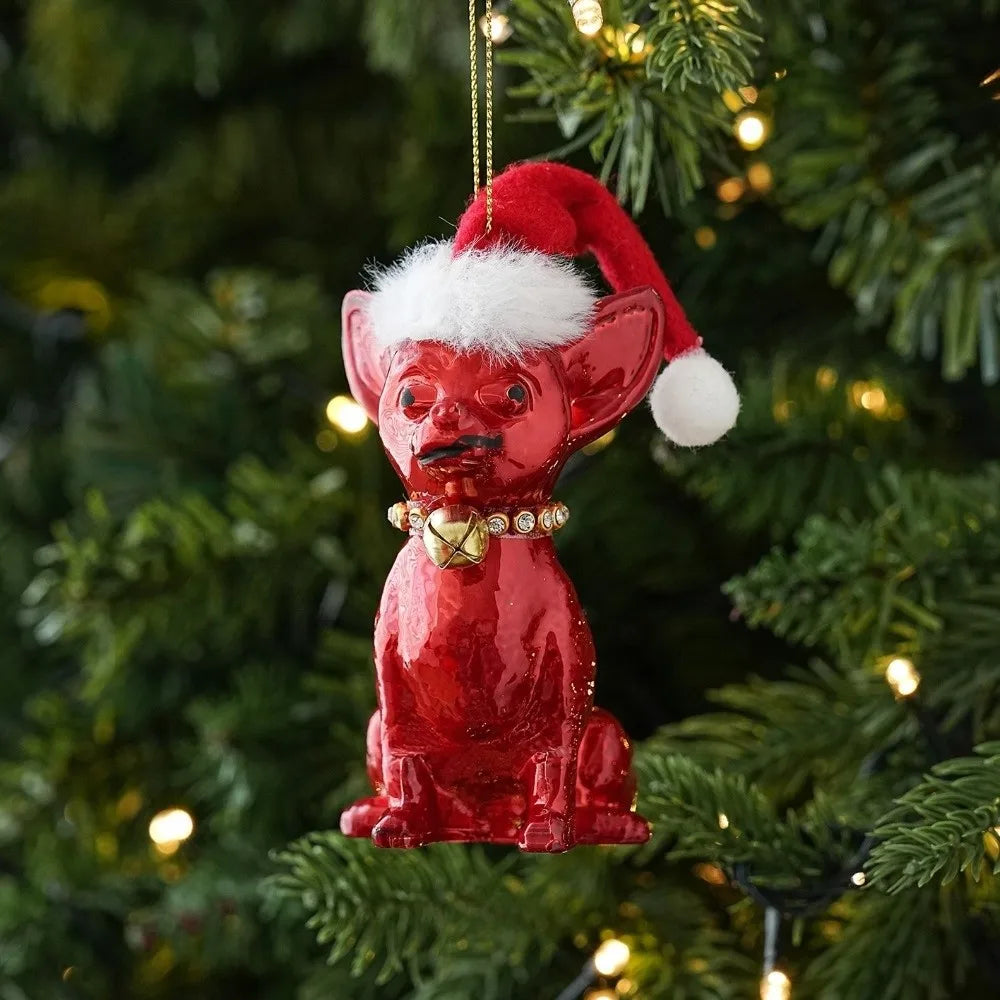 Red Novelty Christmas Ornaments – Glossy Plastic Hanging Pendants